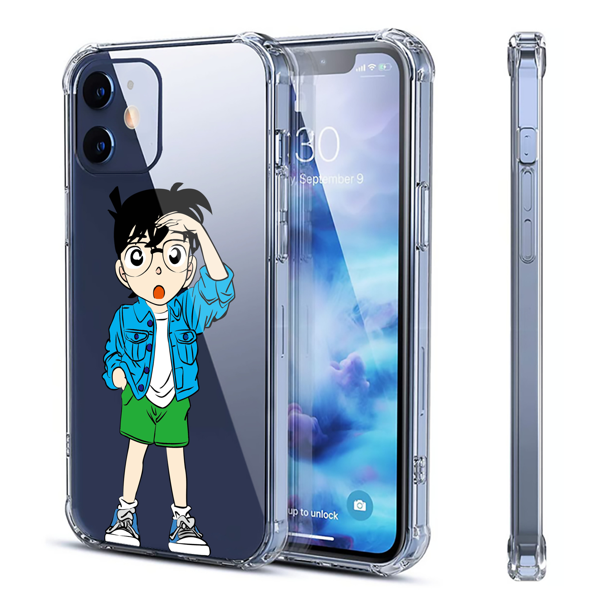 （画像用） 名探偵コナン 江戸川 コナン Detective Conan Conan Edogawa 【iPhone 12シリーズ対応】透明スマホケース（クリアソフトケース）
